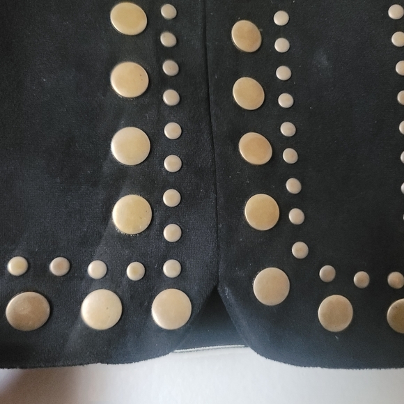 Lucky & Blessed Stud Velvet Mini Skirt in  Black Size Medium - Picture 6 of 12
